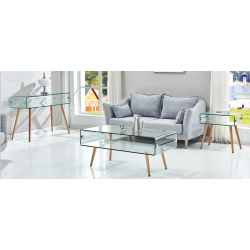 Consola HOLANDA-120TR, madera, cristal
