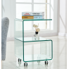 Mesa ABIGAIL, ruedas, cristal transparente