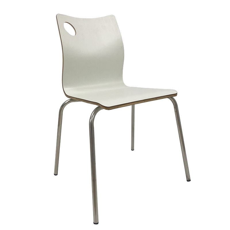 Silla AMELIE, apilable, acero inoxidable, asiento laminado HPL