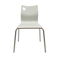 Silla AMELIE, apilable, acero inoxidable, asiento laminado HPL