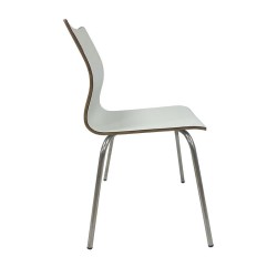 Silla AMELIE, apilable, acero inoxidable, asiento laminado HPL