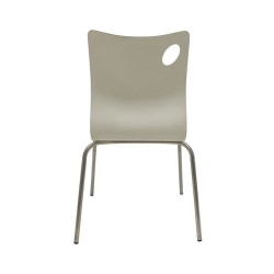 Silla AMELIE, apilable, acero inoxidable, asiento laminado HPL