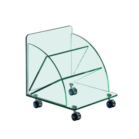 Mesa COIMBRA, baja, ruedas, cristal