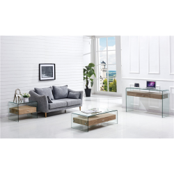 Mesa MARILYN, baja, madera, cristal