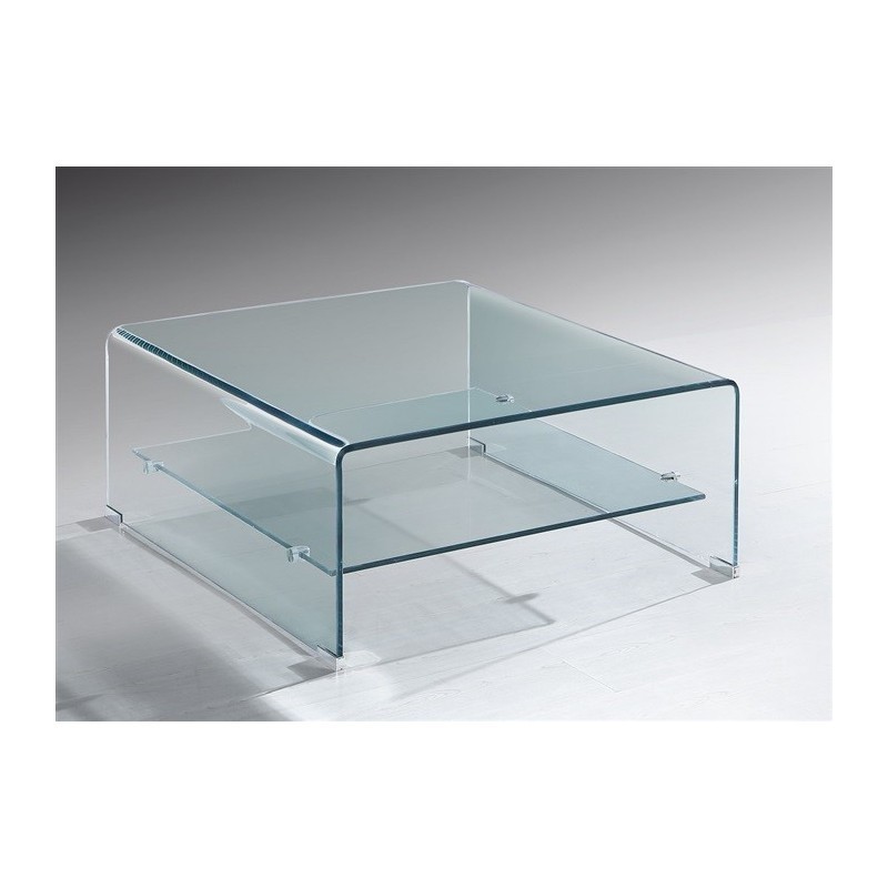 Mesa DREW, baja, cristal curvado