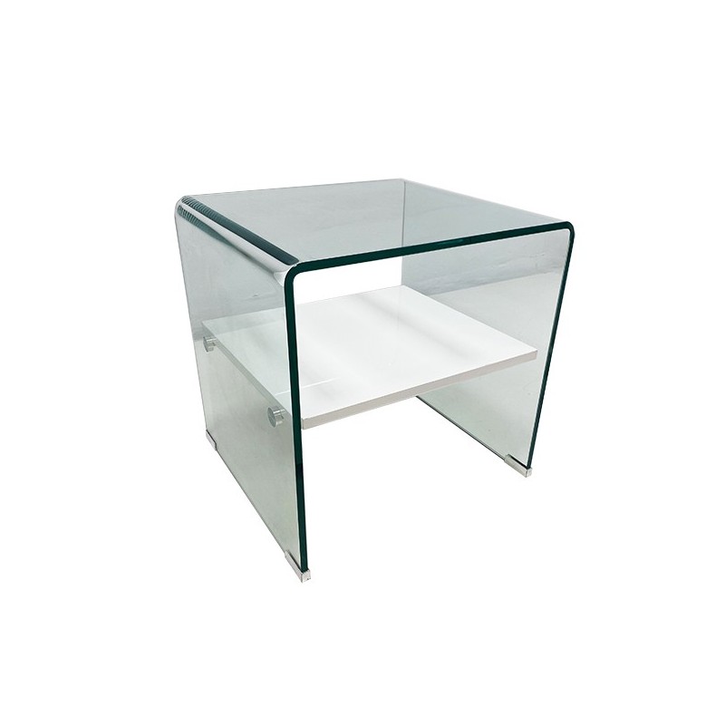 Mesa CORIN, cristal curvado