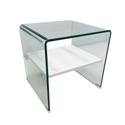 Mesa CORIN, cristal curvado