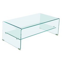 Mesa CHALLENGER, baja, cristal curvado