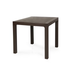 Mesa TROPICAL, ratán, polipropileno marrón chocolate