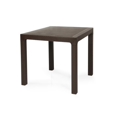 Mesa TROPICAL, ratán, polipropileno marrón chocolate