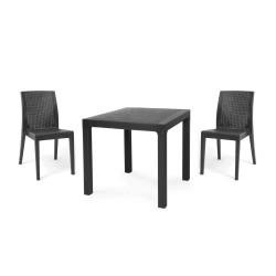 Mesa TROPICAL, ratán, polipropileno antracita