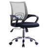 Sillón de oficina FISS NEW (M), negro, basculante, malla gris