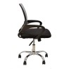 Sillón de oficina FISS NEW (M), negro, basculante, malla gris