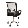 Sillón de oficina FISS NEW (M), negro, basculante, malla gris