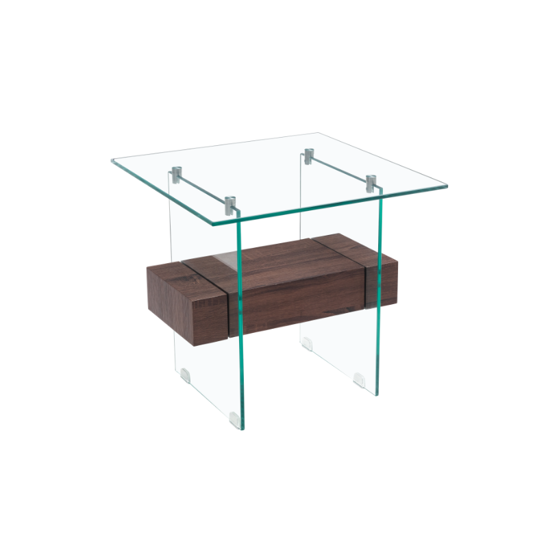 Mesa SUIZA, baja, madera, cristal