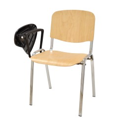 Silla NIZA NEW, chasis cromado, pala escritura