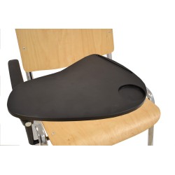 Silla NIZA NEW, chasis cromado, pala escritura
