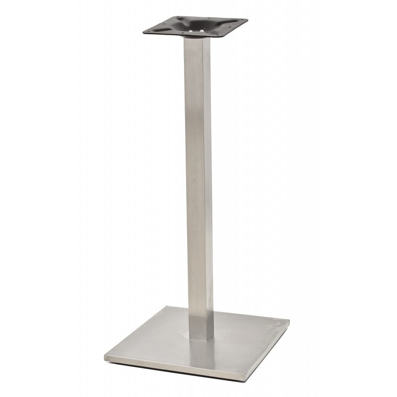 Base de mesa IPANEMA, alta, acero inoxidable, base de 45 x 45 cms
