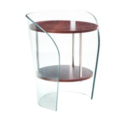 Mesa MODBURY, baja, madera, cristal