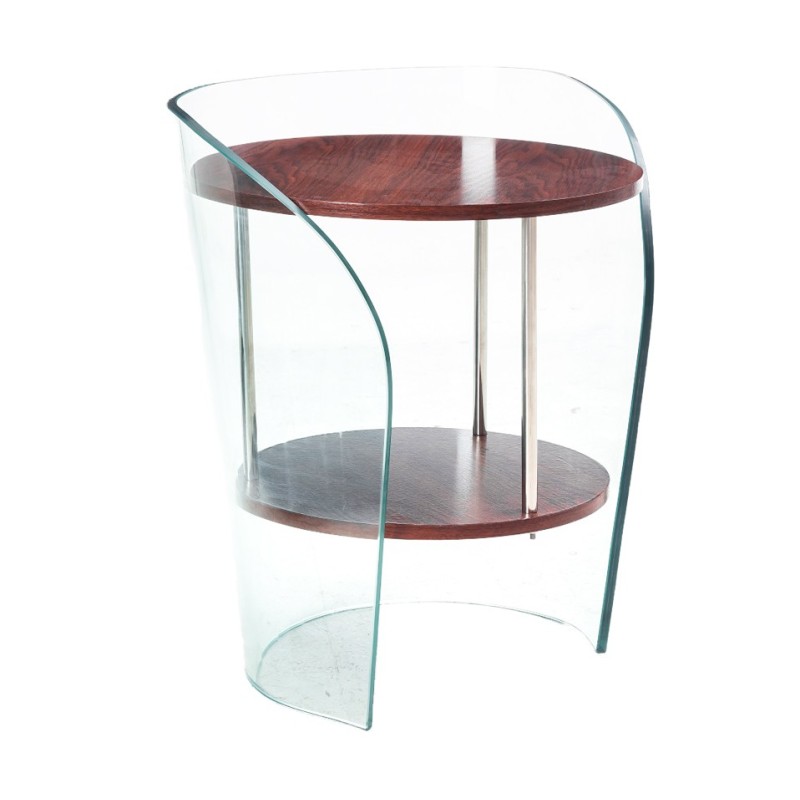 Mesa MODBURY, baja, madera, cristal