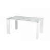 Mesa ROYAL, lacada blanca, cristal ceramico