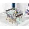 Mesa SELENE, madera, cristal templado