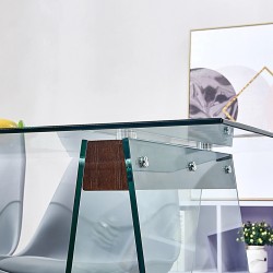 Mesa SELENE, madera, cristal templado