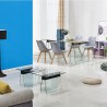 Mesa SELENE, madera, cristal templado