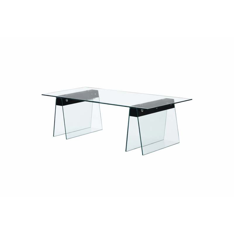 Mesa SELENE, baja, madera, cristal templado