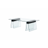 Mesa SELENE, baja, madera, cristal templado