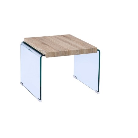 Mesa OSIRIS, baja, madera, cristal curvado