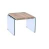 Mesa OSIRIS, baja, madera, cristal curvado