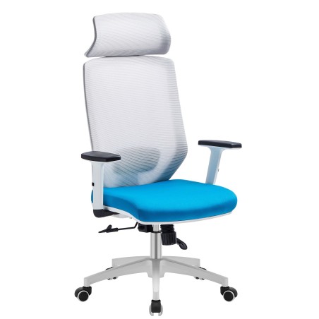 Sillón de oficina CLAYTON, blanco, malla gris