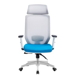 Sillón de oficina CLAYTON, blanco, malla gris
