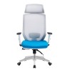 Sillón de oficina CLAYTON, blanco, malla gris