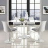 Mesa TUL, oval, fibra de vidrio, tapa lacada blanca