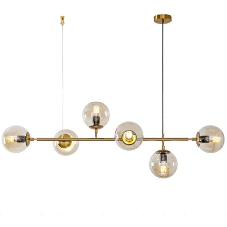 Lámpara ALHENA, colgante, metal, cristal