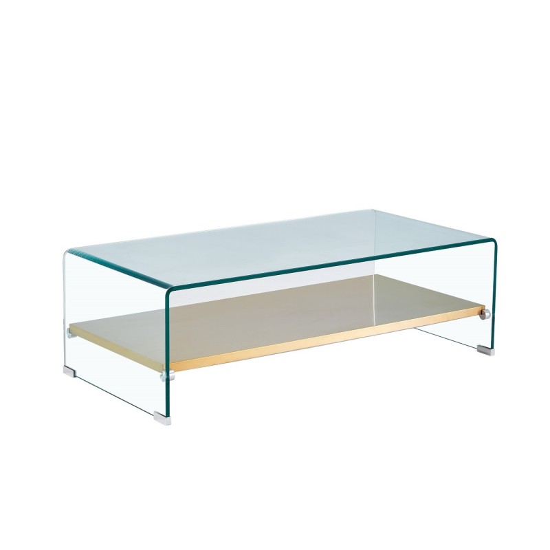 Mesa POITIERS, baja, estante, cristal