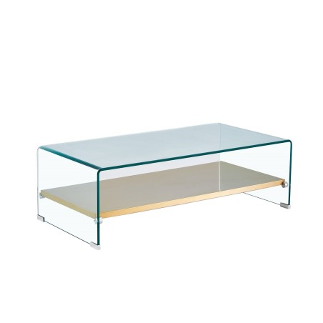 Mesa POITIERS, baja, estante, cristal