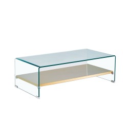 Mesa POITIERS, baja, estante, cristal