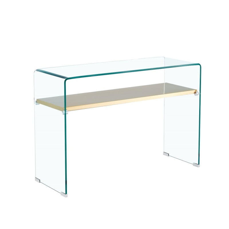 Consola POITIERS, estante, cristal