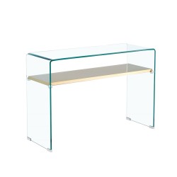 Consola POITIERS, estante, cristal