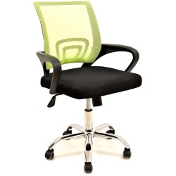 Sillón de oficina FISS NEW, negro, regulación de altura, basculante, malla verde