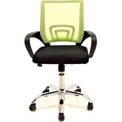 Sillón de oficina FISS NEW, negro, regulación de altura, basculante, malla verde