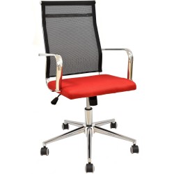 Sillón de oficina AUSTRIA, alto, malla negra