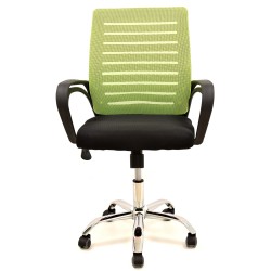 Sillón de oficina SUNSET, negro,regulación de altura, basculante, malla verde pistacho