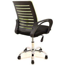 Sillón de oficina SUNSET, negro,regulación de altura, basculante, malla verde pistacho