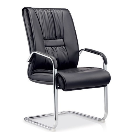 Sillón de oficina FLANDES, fijo de patín, cromado