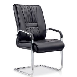 Sillón de oficina FLANDES, fijo de patín, cromado