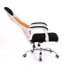 Sillón de oficina LINZ, blanco, alto, sincro, malla naranja